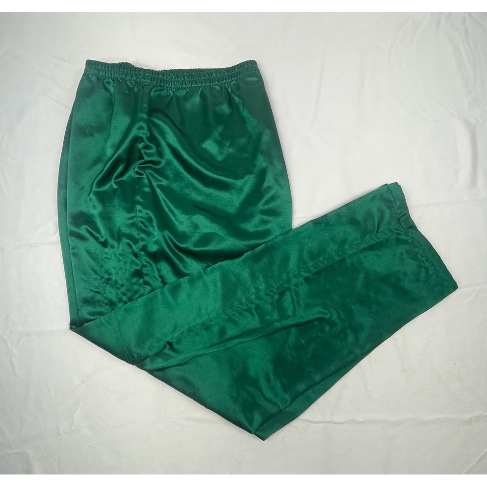 Victoria's Secret Emerald Green Satin Pajama Pants Elastic Waist Sleepwear SMALL